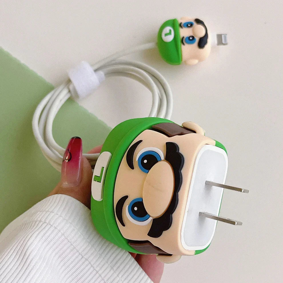 Iphone Charger Case Cover - Super Mario Bros Green - 4 Piece Set