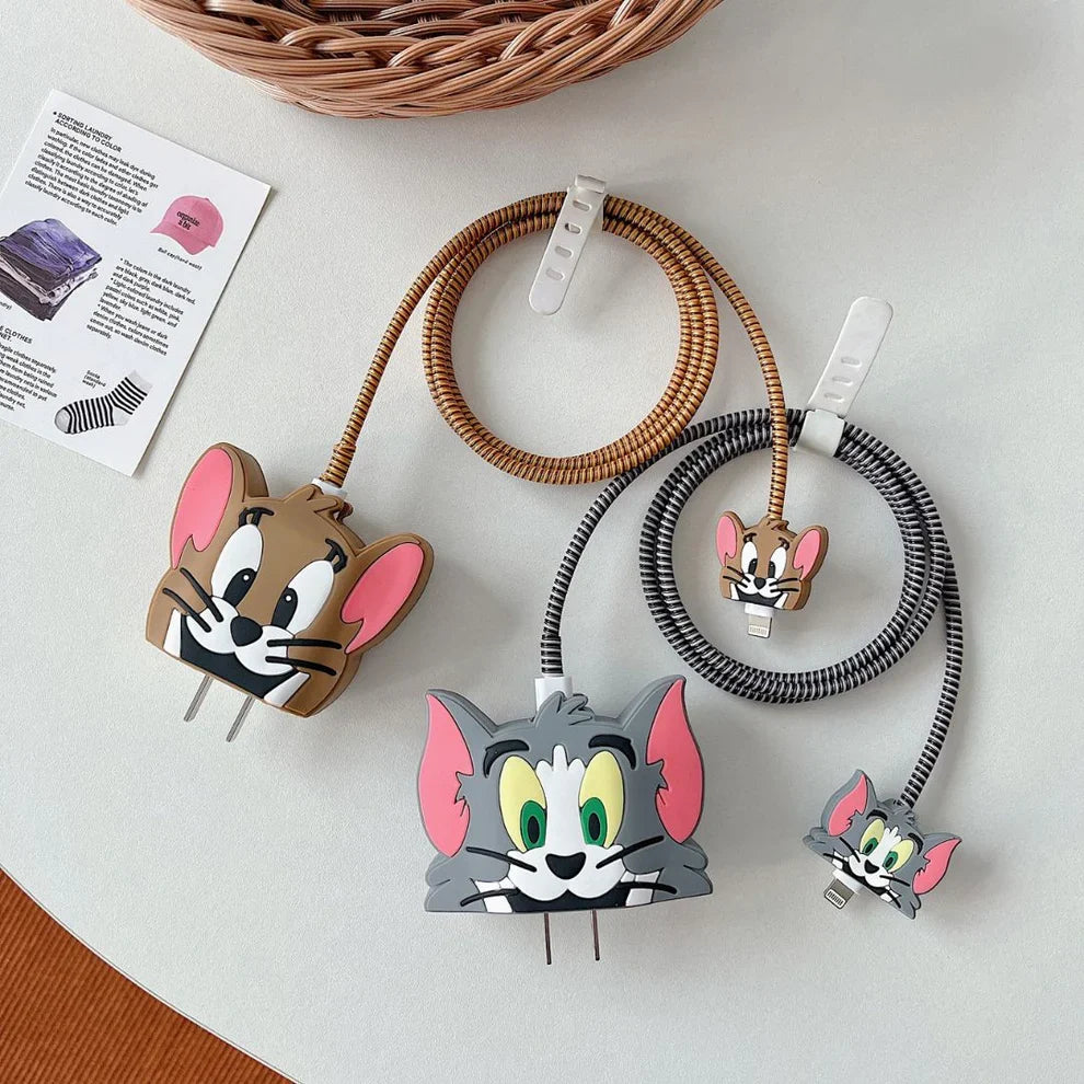 Iphone Charger Case Cover - Jerry - 4 Piece Set (With Wire Protector)