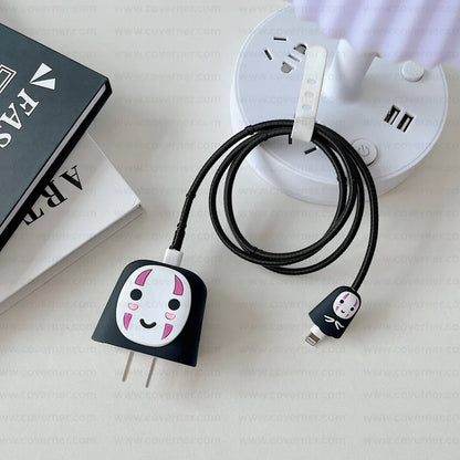 Iphone Charger Case Cover - Good Ghost - 4 Piece Set (With Wire Protector)